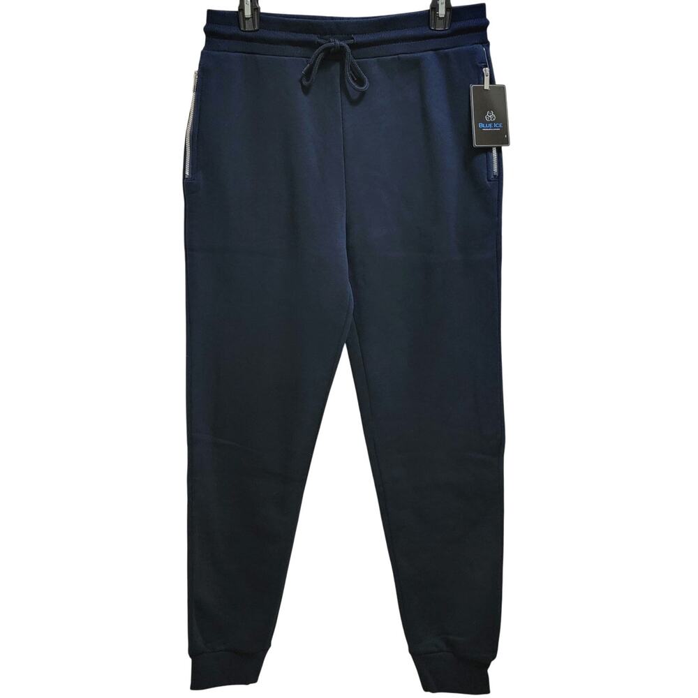 Blue Ice Women Loose Fit Joggers Sweat Pants Size US S Navy Blue JMFP-620NVY